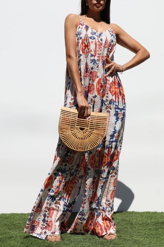 1606 Geometric Loose Fit Jumpsuit
