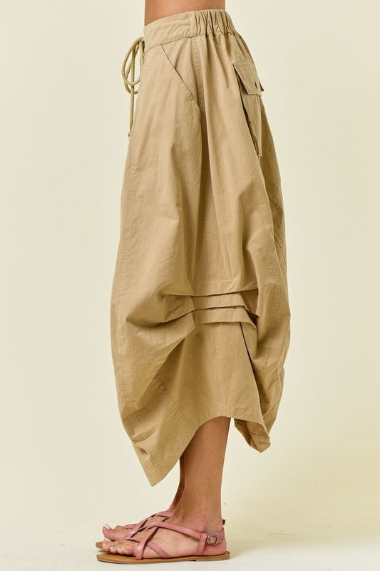1621 Side Tuck Midi Skirt