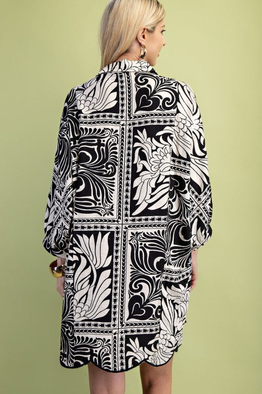 1566 Black & White Bandana Print