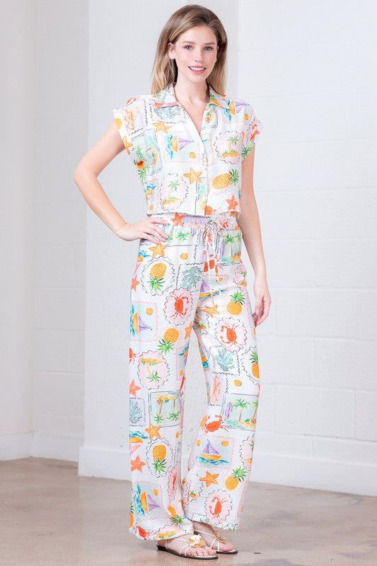 1547 Tropical Pineapple Pant Set