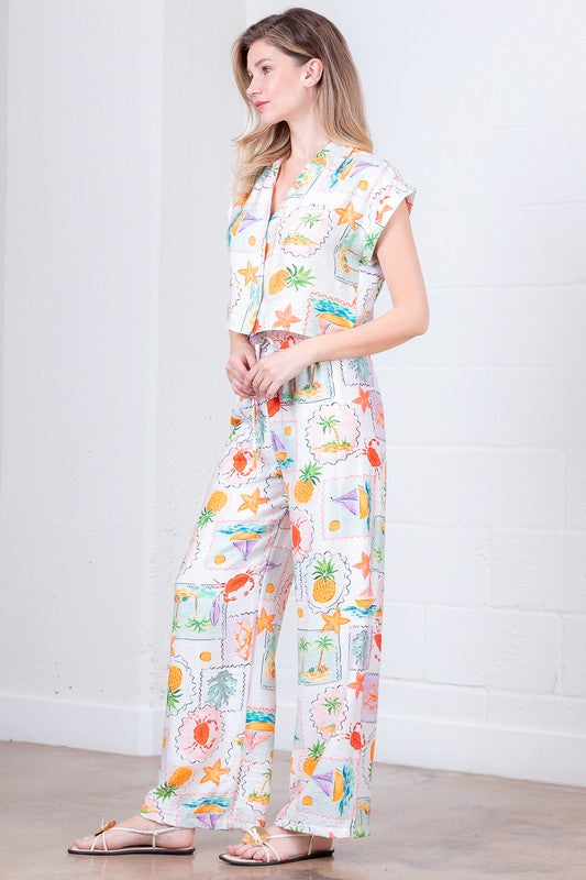 1547 Tropical Pineapple Pant Set
