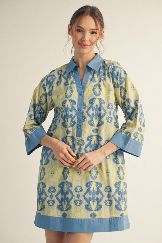 1650 Collar Dress 3/4 Sleeve Dress