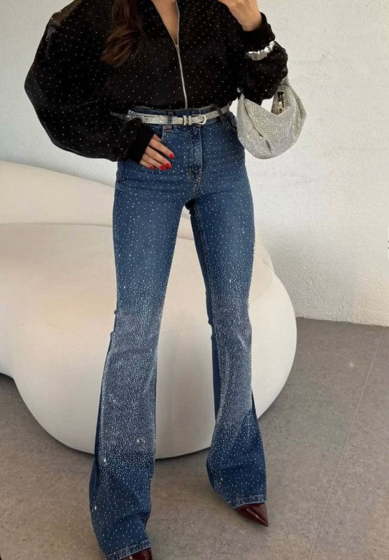 1783 Rhinestones Denim Pant