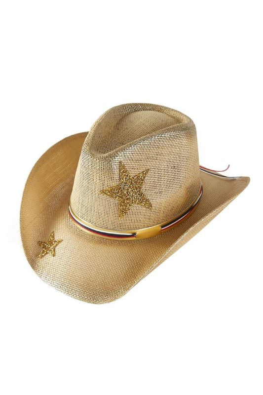 1582 Metallic Star Cowboy Hat