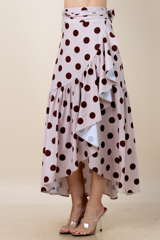 1707 Polka Dots Wrap Around Skirt