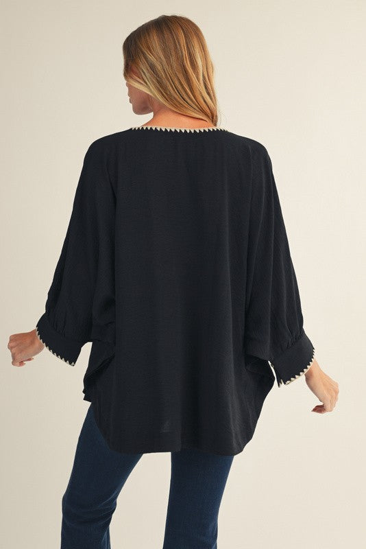 1772 V-Neck Embroidered Shirt