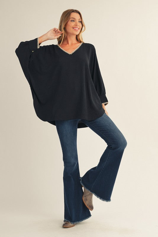 1772 V-Neck Embroidered Shirt