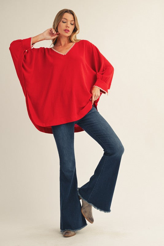 1772 V-Neck Embroidered Shirt
