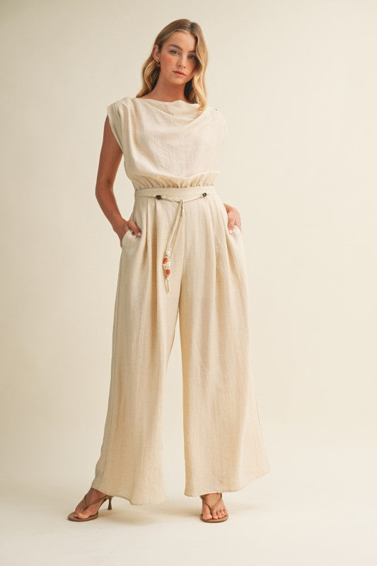 2079 Relaxed Beige Jumpsuit