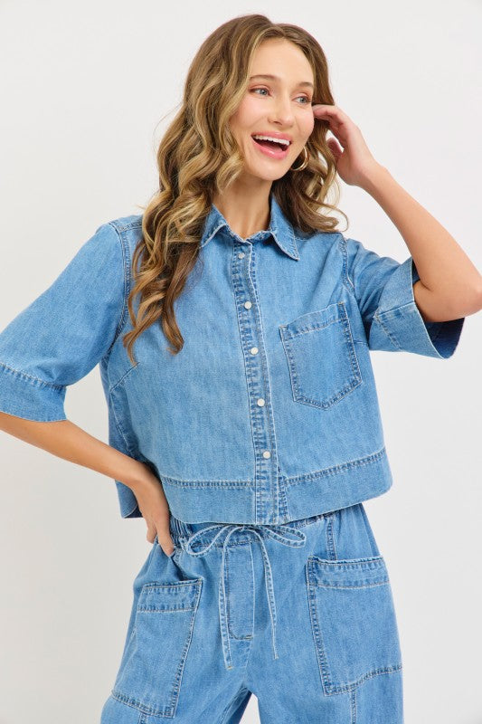 2176 Button Down Denim Shirt