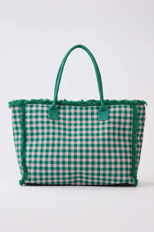 2191 Gingham Beach Bag