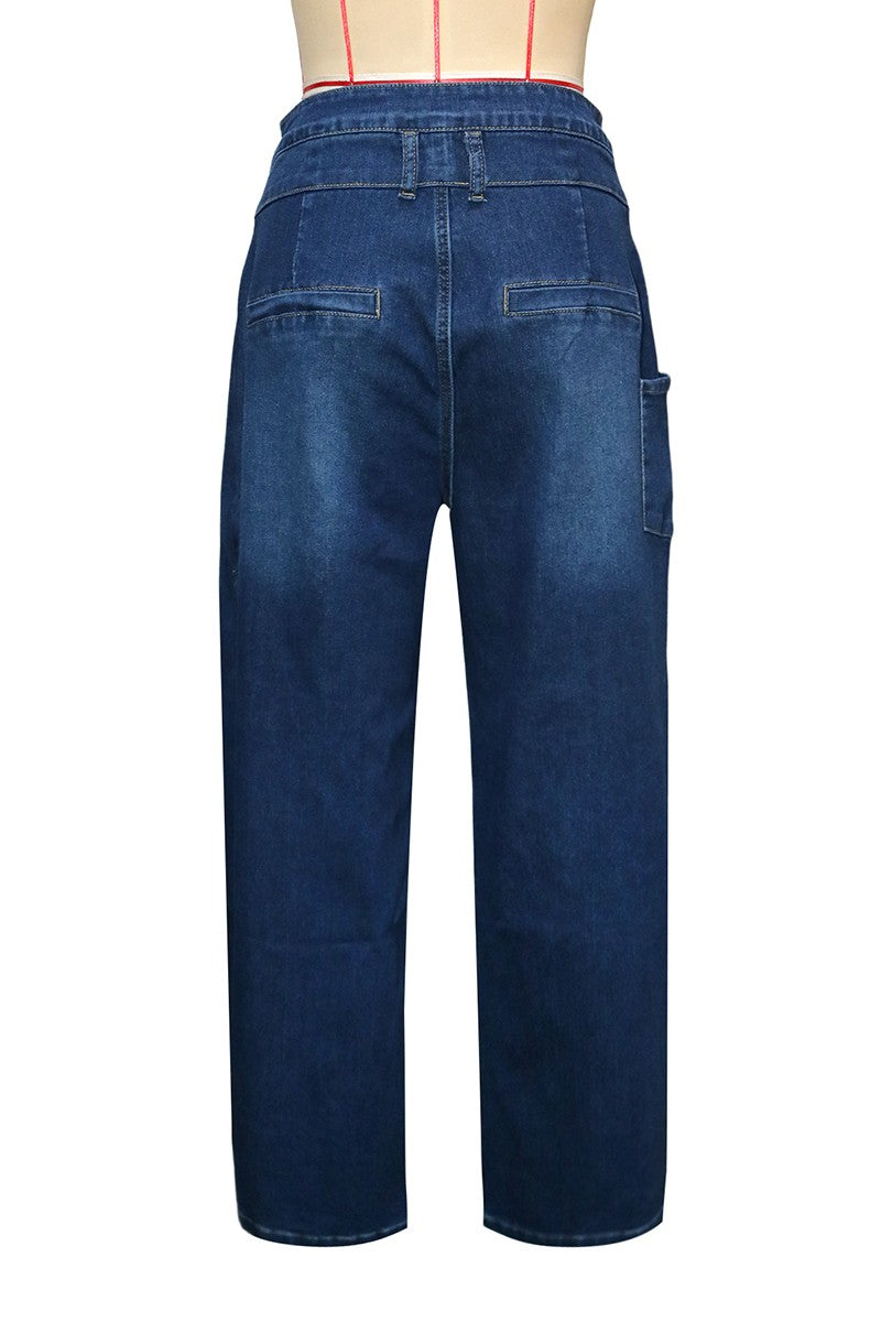 2669 Assymetrical Denim Skirt Pant