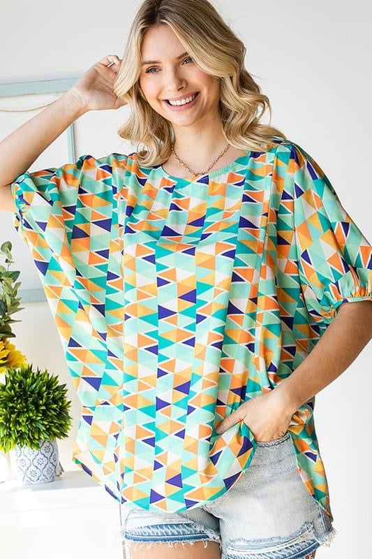 1031 Triangle Print Top