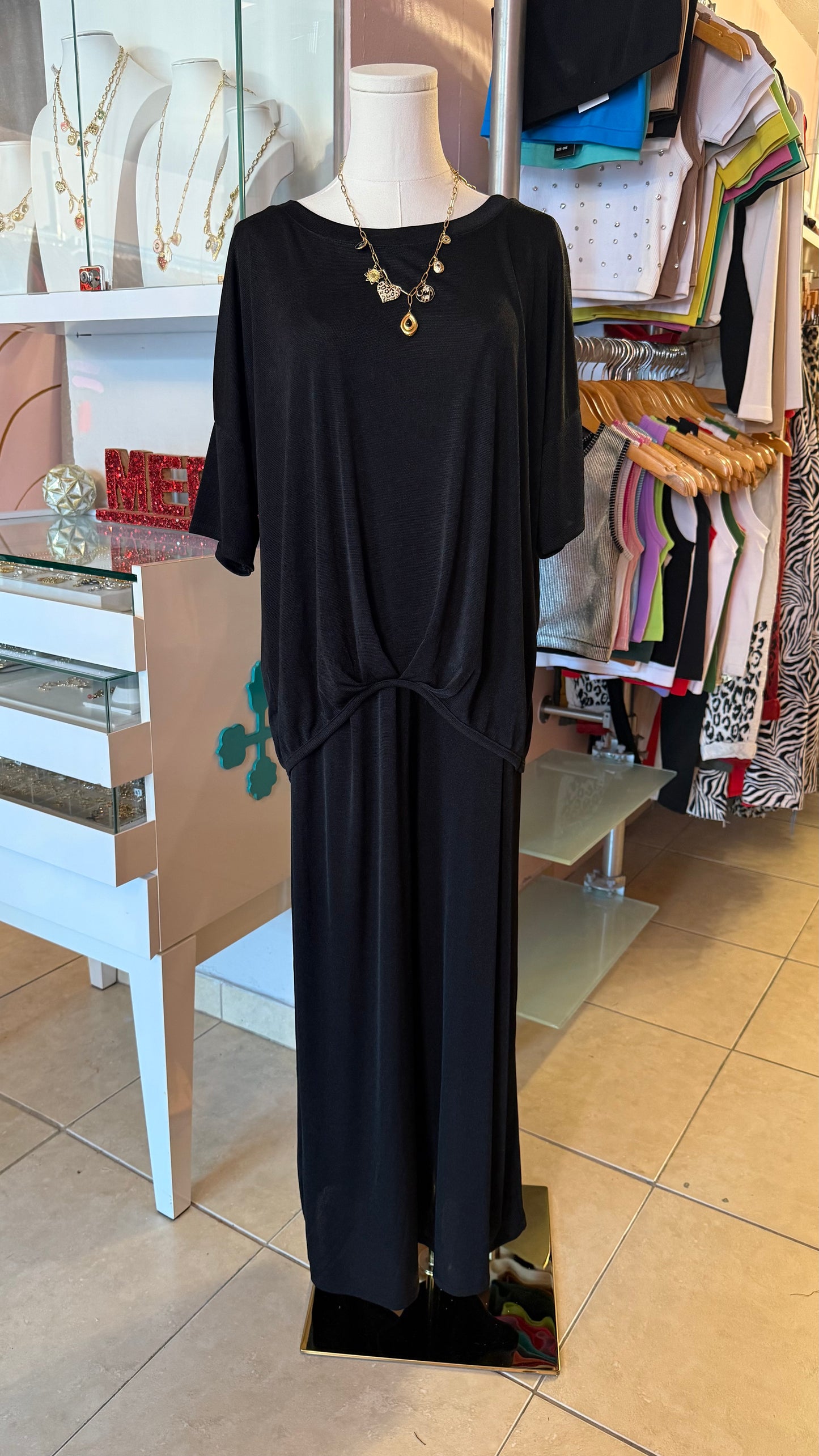 1139 Italian Onesize Metallic Pant Set