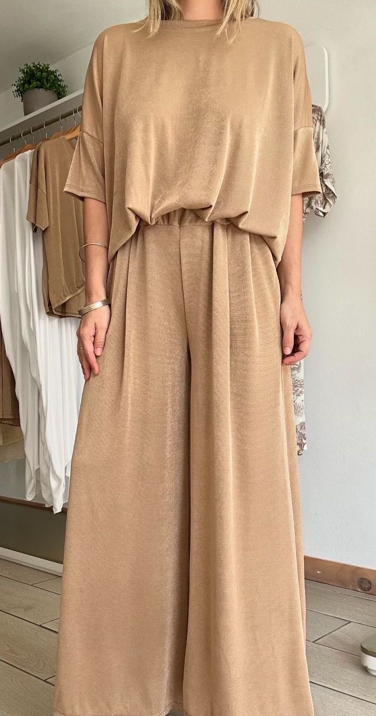1139 Italian Onesize Metallic Pant Set