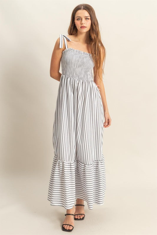 1379 Striped Elastic Dress
