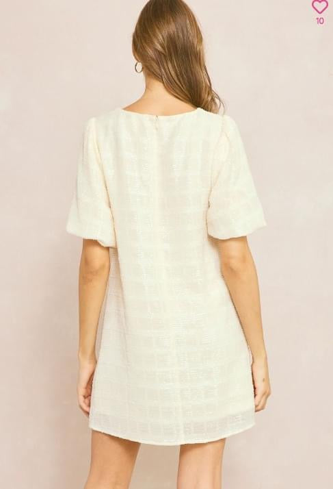 1175 Sequin Bubble Sleeve Short Dress