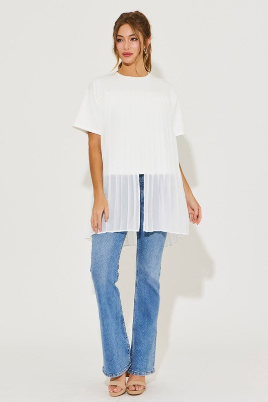 1627 Pleated Tunic T-Shirt Top