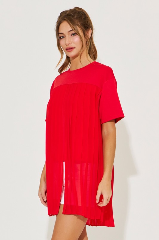 1627 Pleated Tunic T-Shirt Top