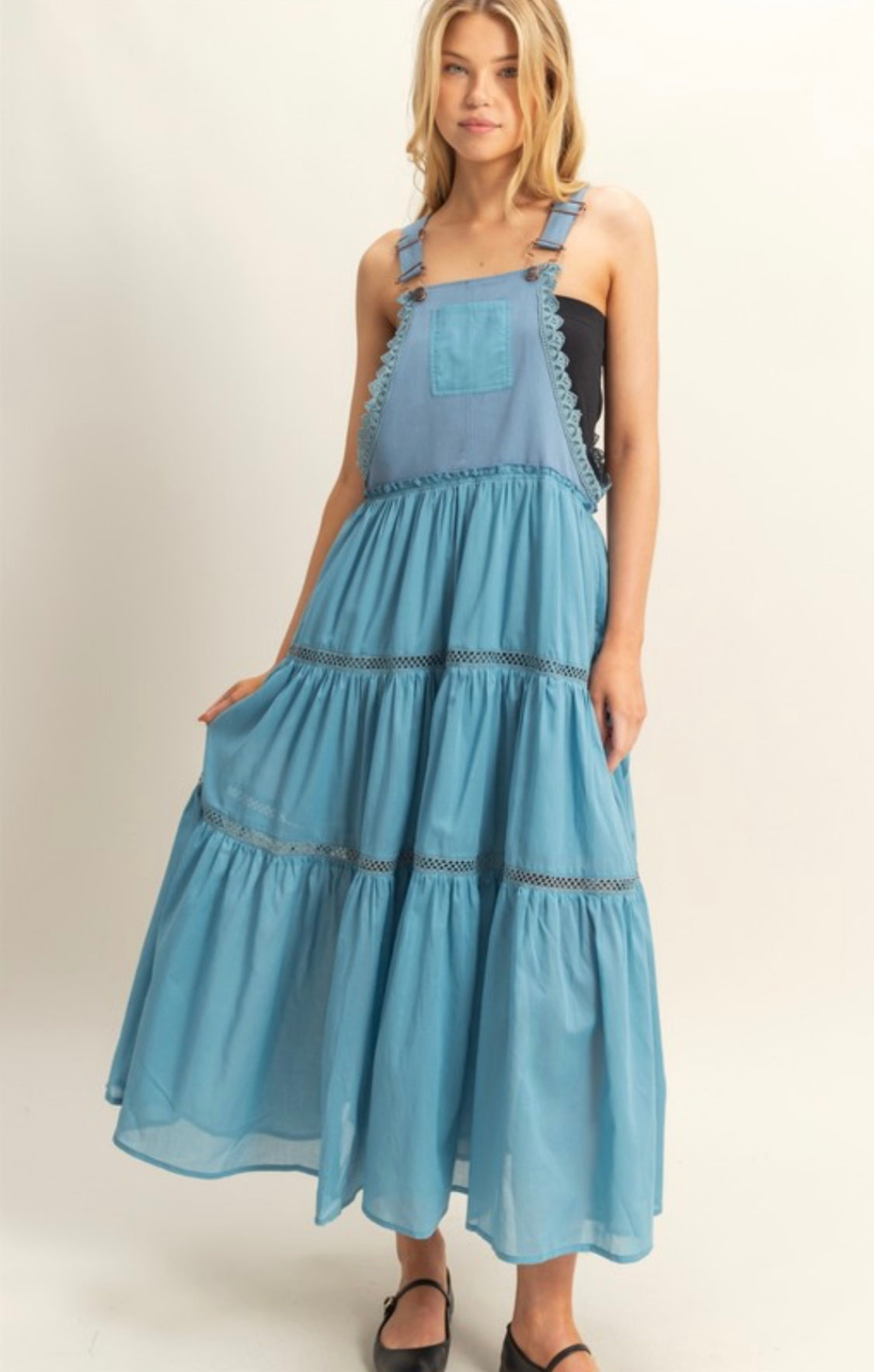 1439 Trim Overall Dress