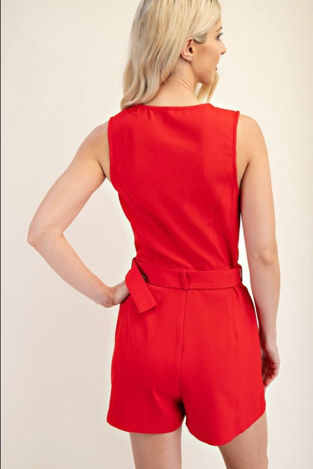 1483 Button Down Belted Romper