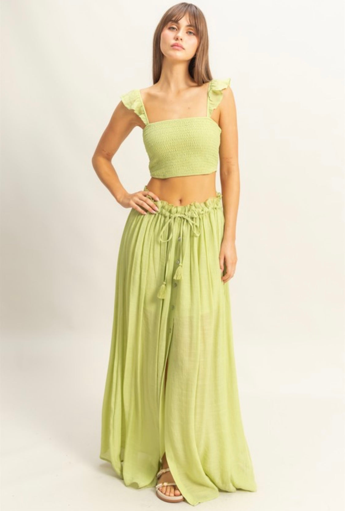 1441 Smocked Top And Skirt Set