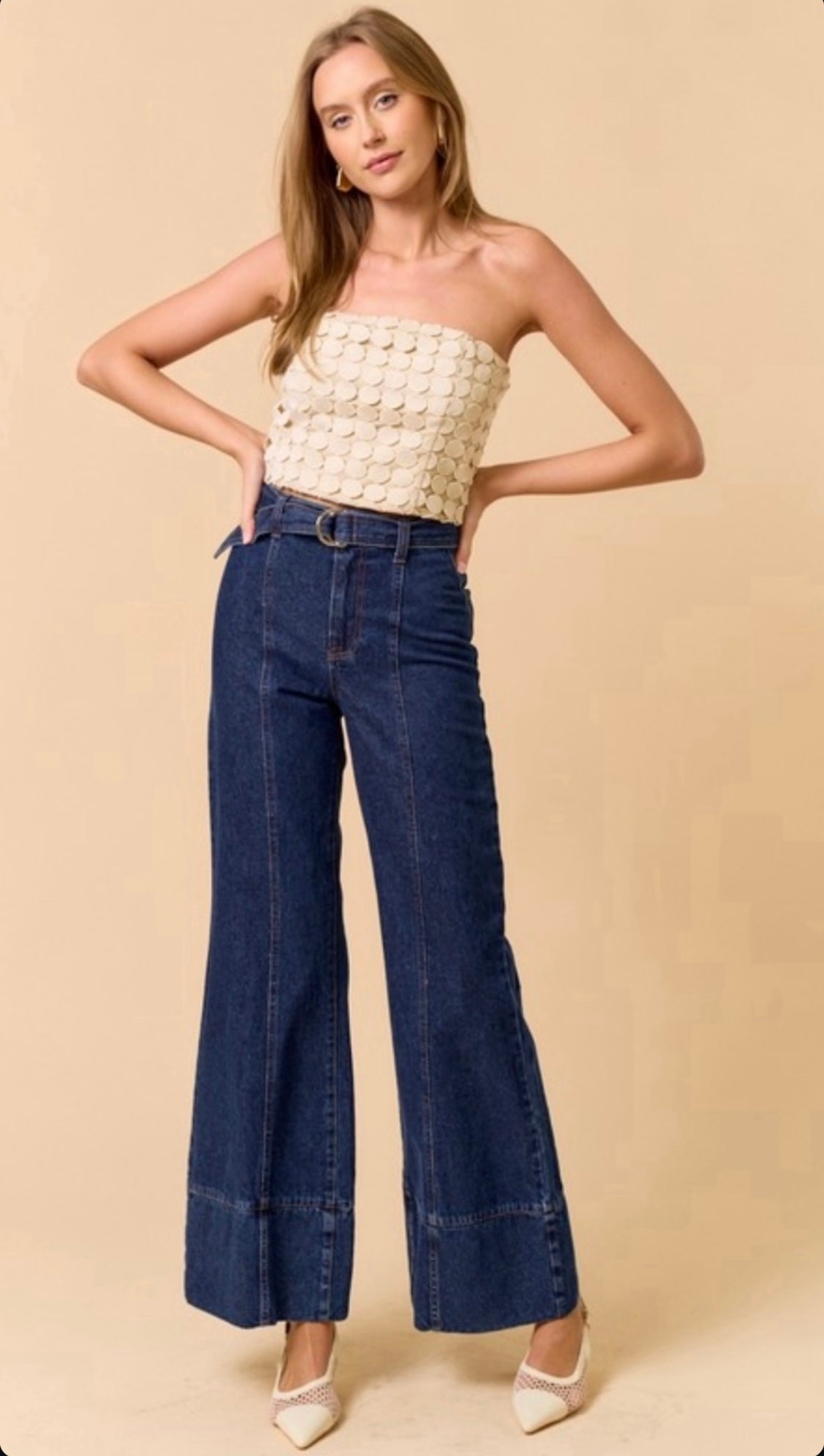1557 Denim Bootcut Pant With Belt