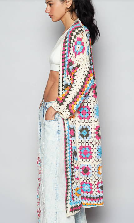 1414 Onesize Crochet Kimono