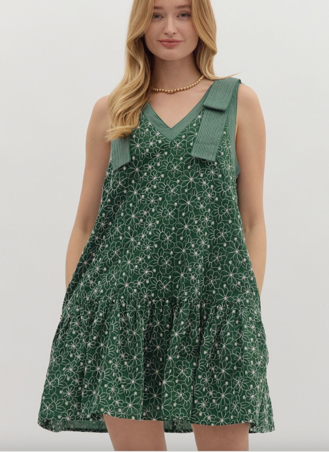 1687 Embroidered Bow Dress
