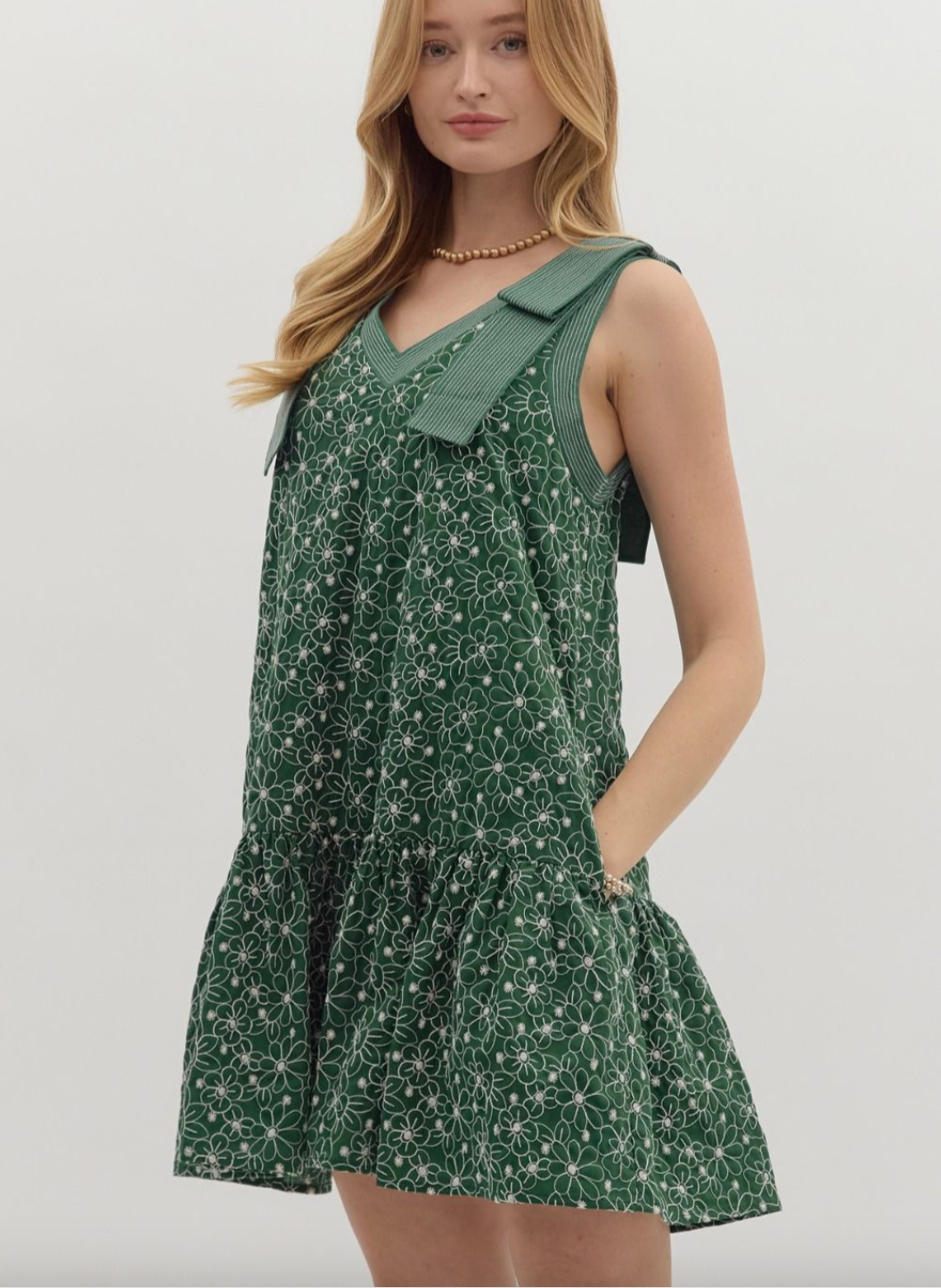 1687 Embroidered Bow Dress