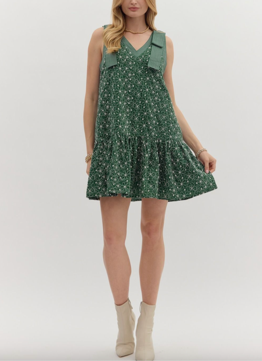 1687 Embroidered Bow Dress