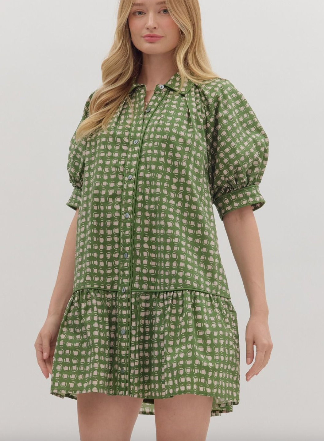 1769 Olive Bubble Dress