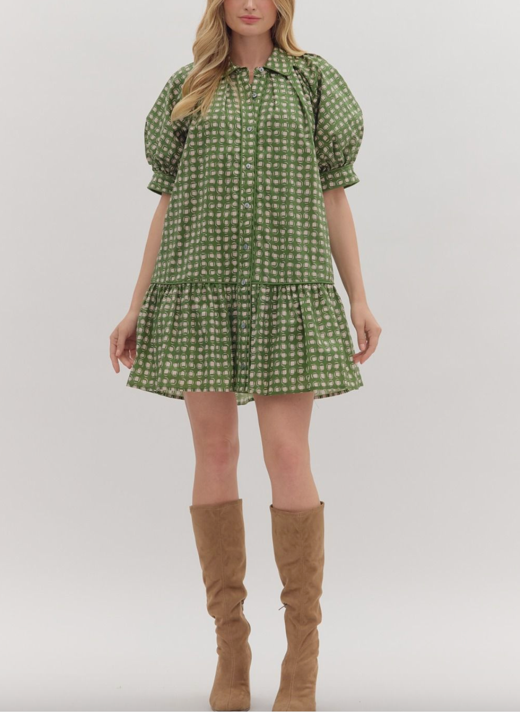 1769 Olive Bubble Dress
