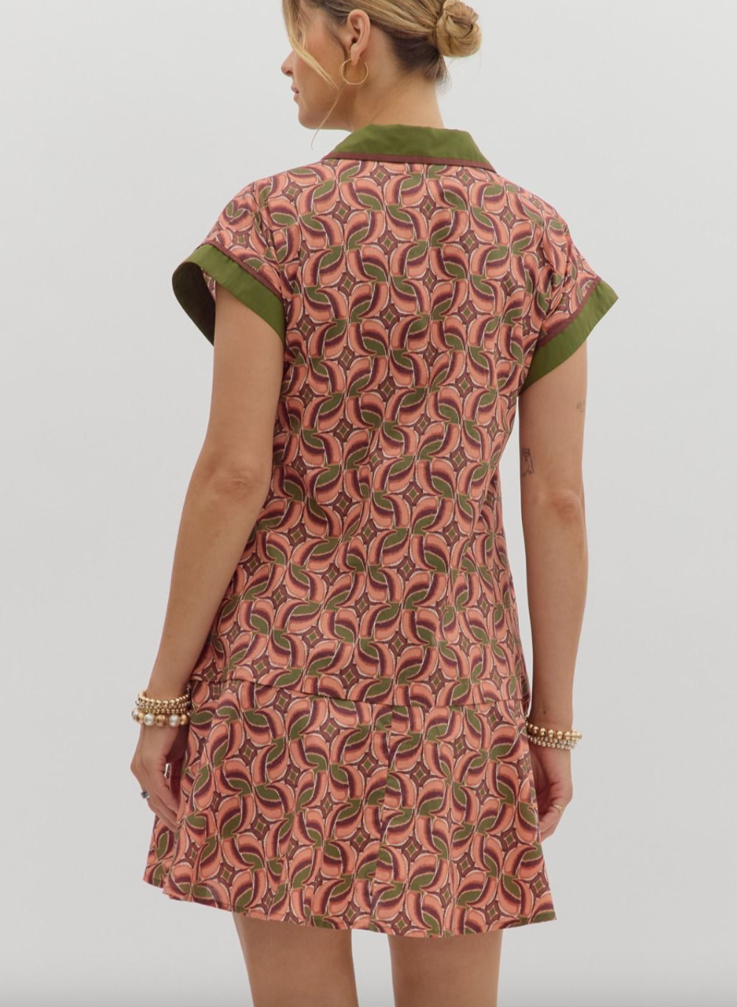1688 V-Neck Print Dress