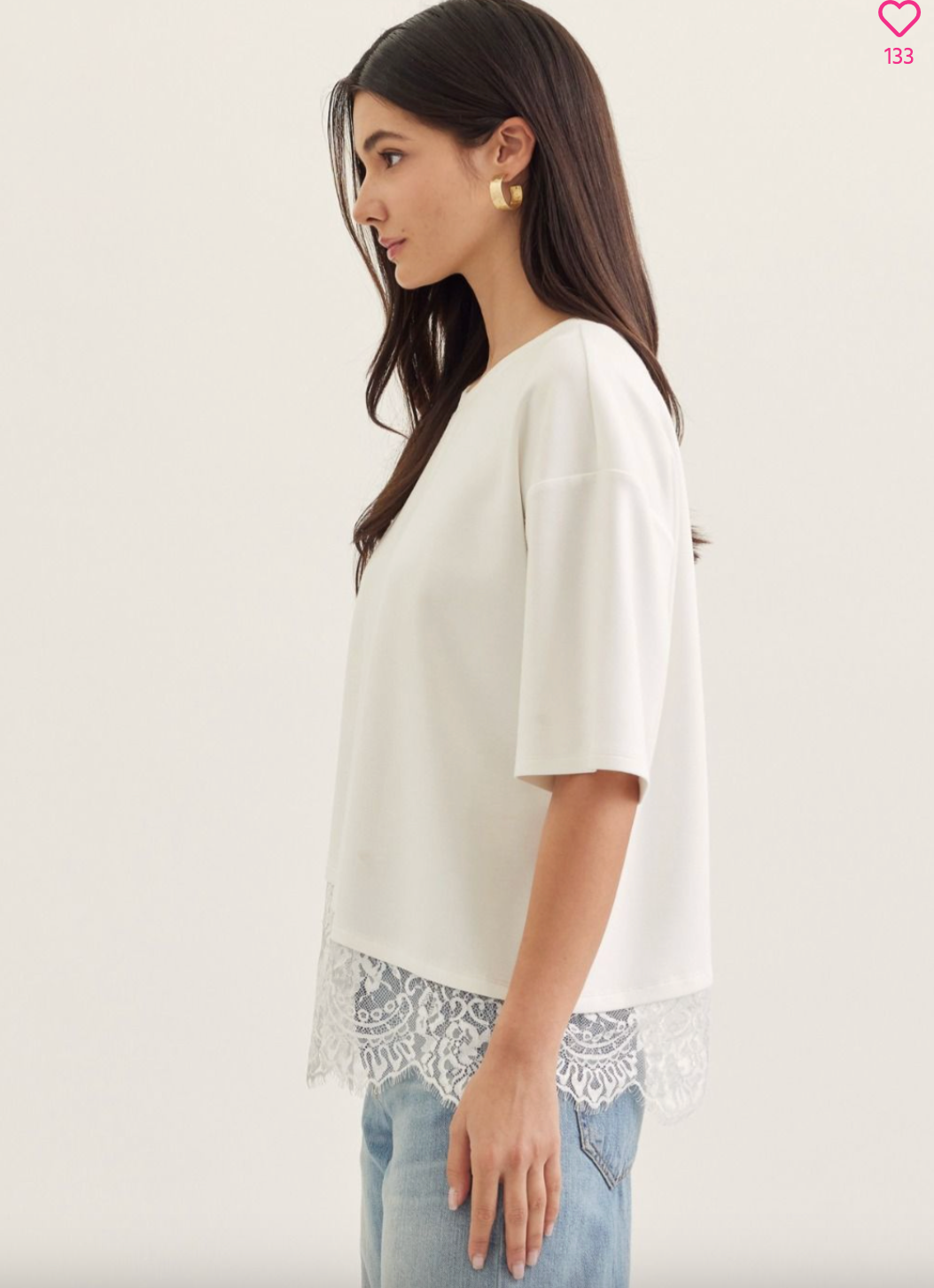 2737 T-Shirt With Lace Trim