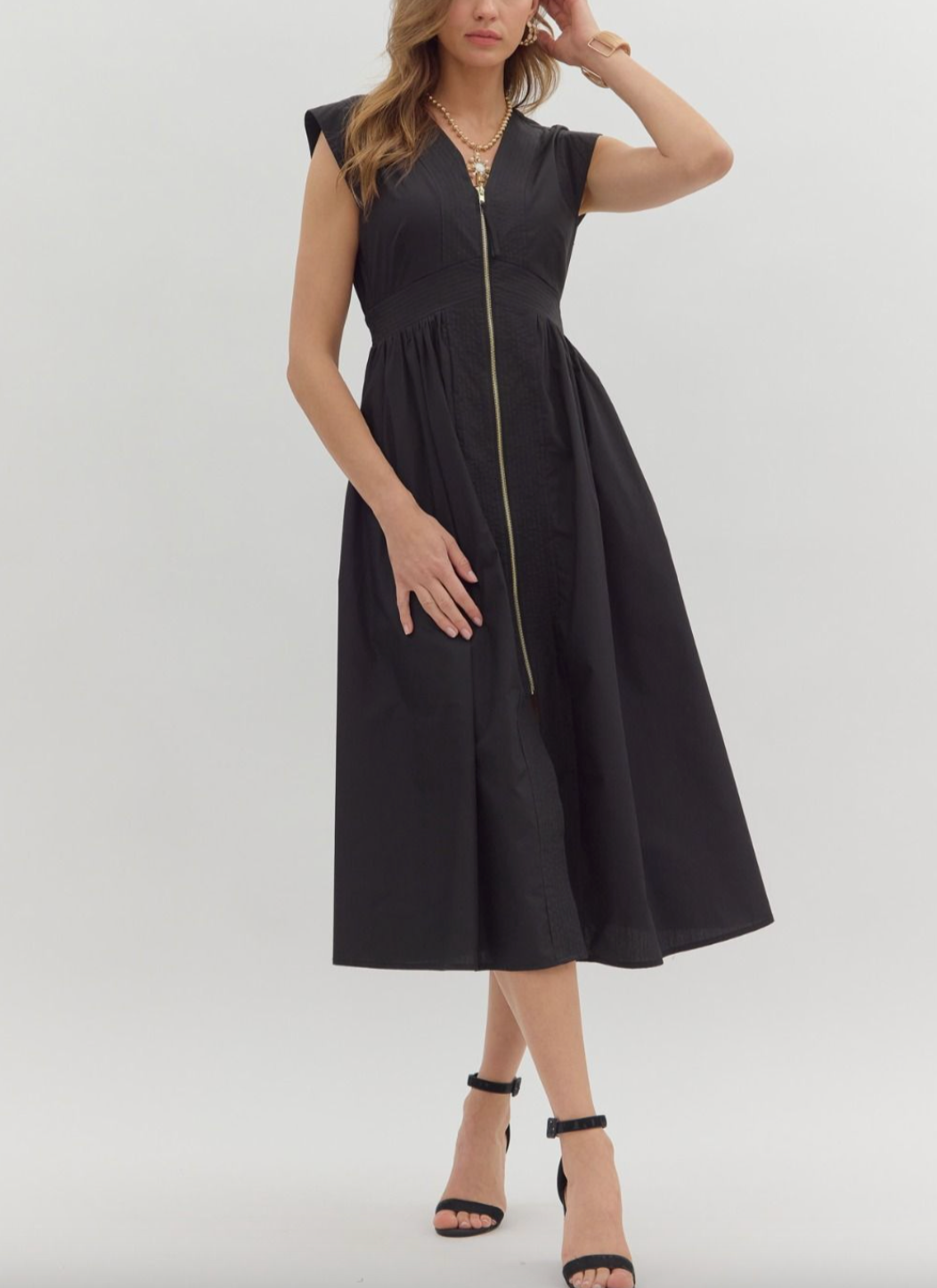 1675 Best Seller Zipper Midi Dress