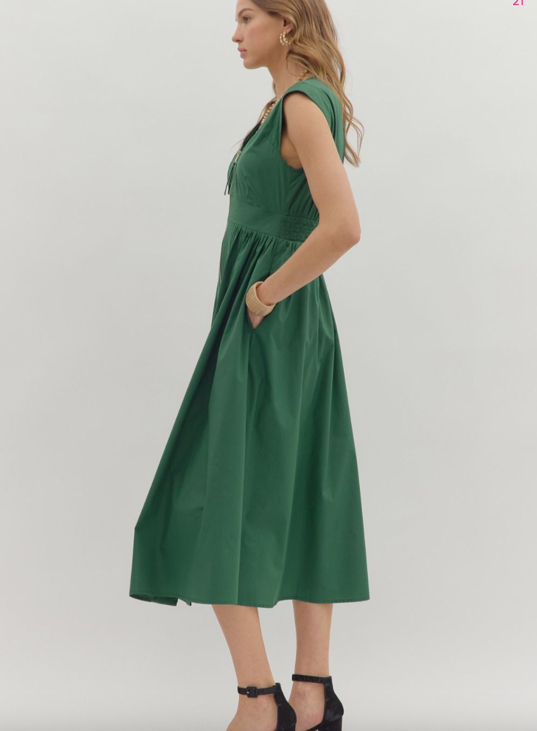 1675 Best Seller Zipper Midi Dress