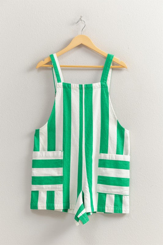 1445 Striped Pocket Romper