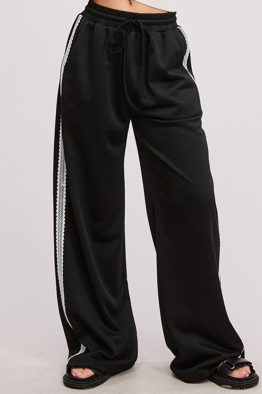 1476 Black Lace Track Pant