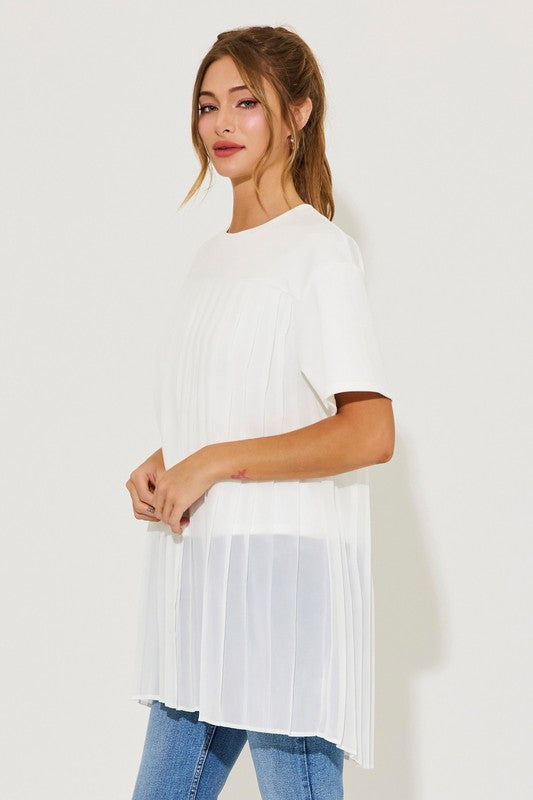 1627 Pleated Tunic T-Shirt Top