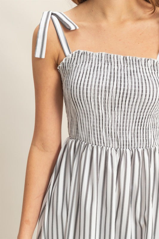 1379 Striped Elastic Dress