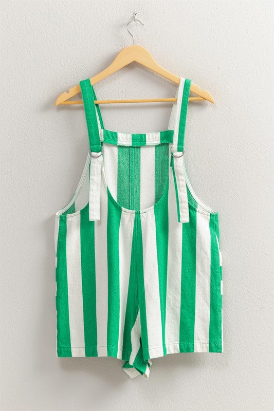 1445 Striped Pocket Romper