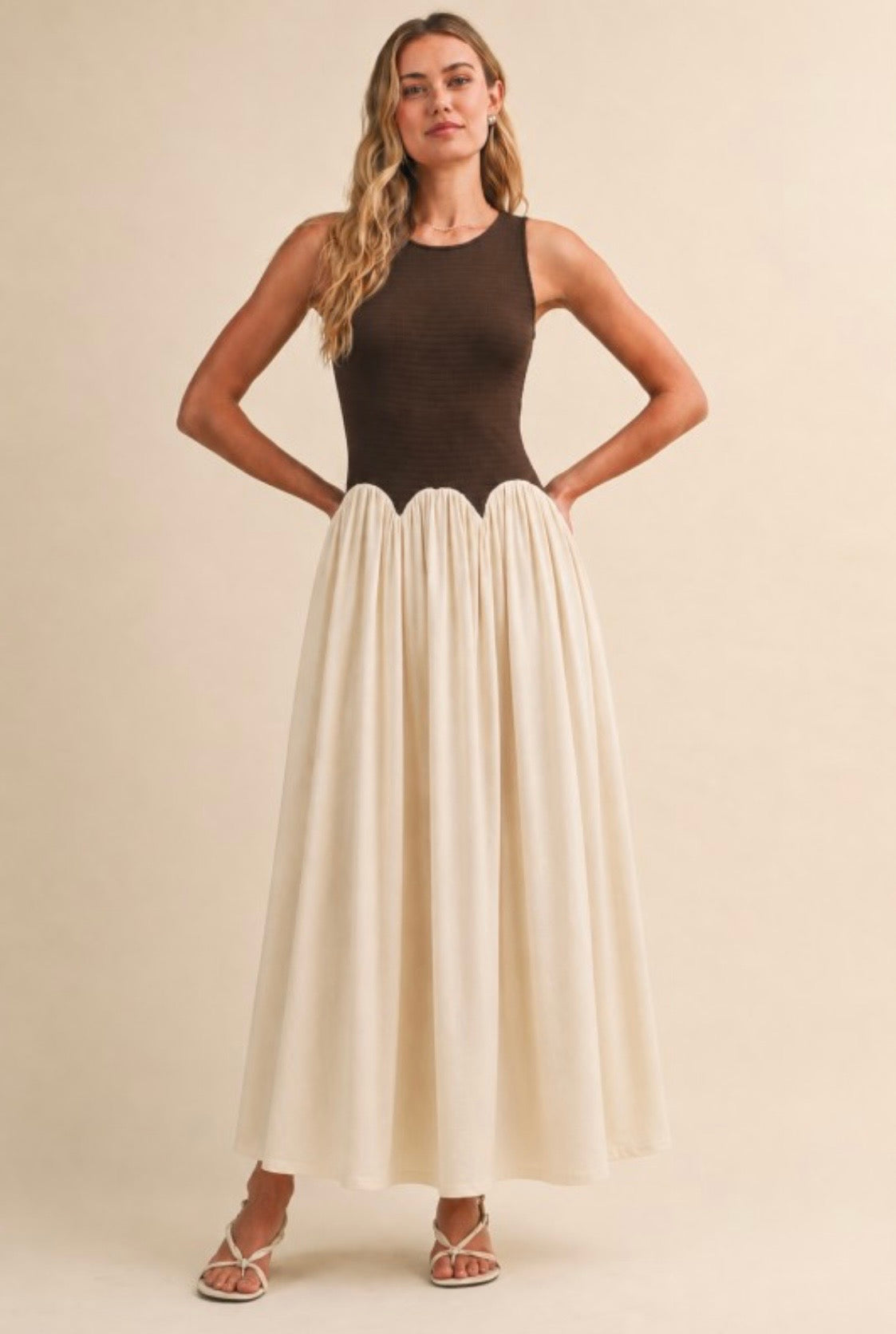 2656 Brown & Beige Dress