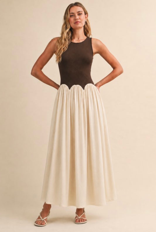 2656 Brown & Beige Dress