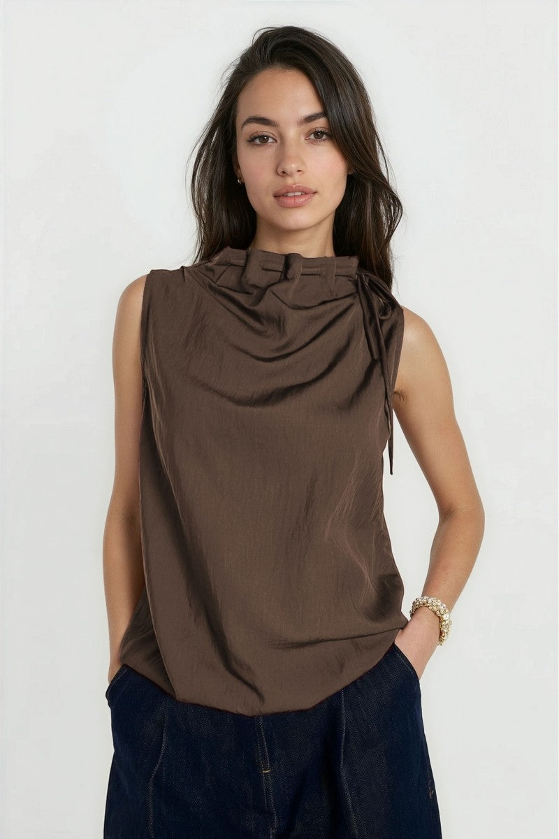2623 Mock Neck Sleeveless Top