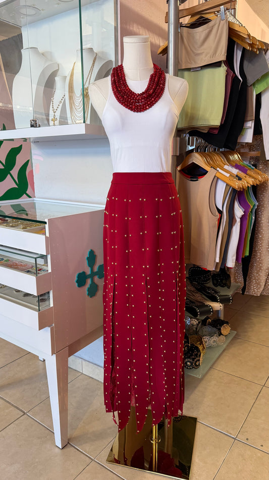 1909 Studded Fringes Skirt
