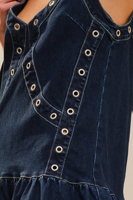 2157 Grommets Denim Dress