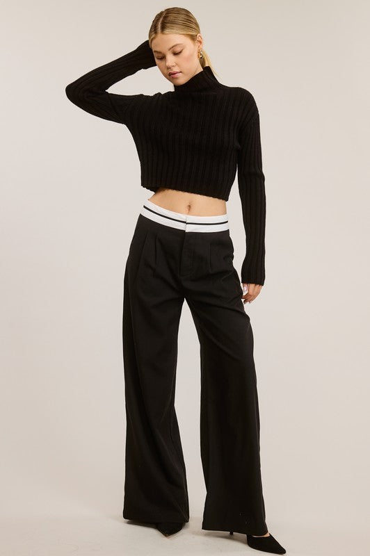 1121 White Leg Black & White Pant