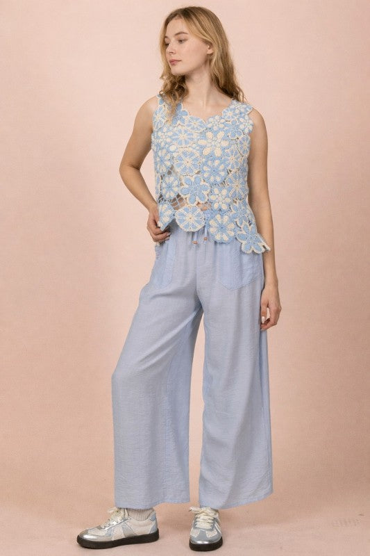 2239 Floral Crochet Top