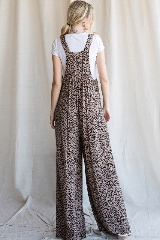 Animal Print Overall Jumpsuit